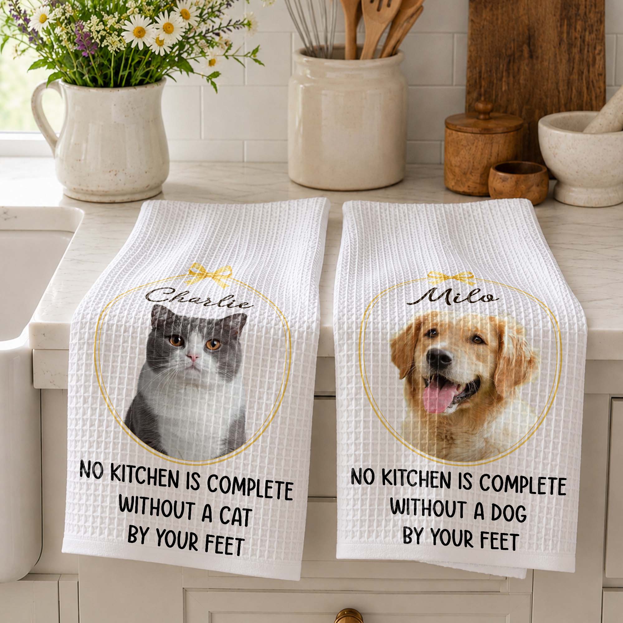 Personalized Dog Photo Kitchen Towel Custom Gift for Dog Mom/Dad