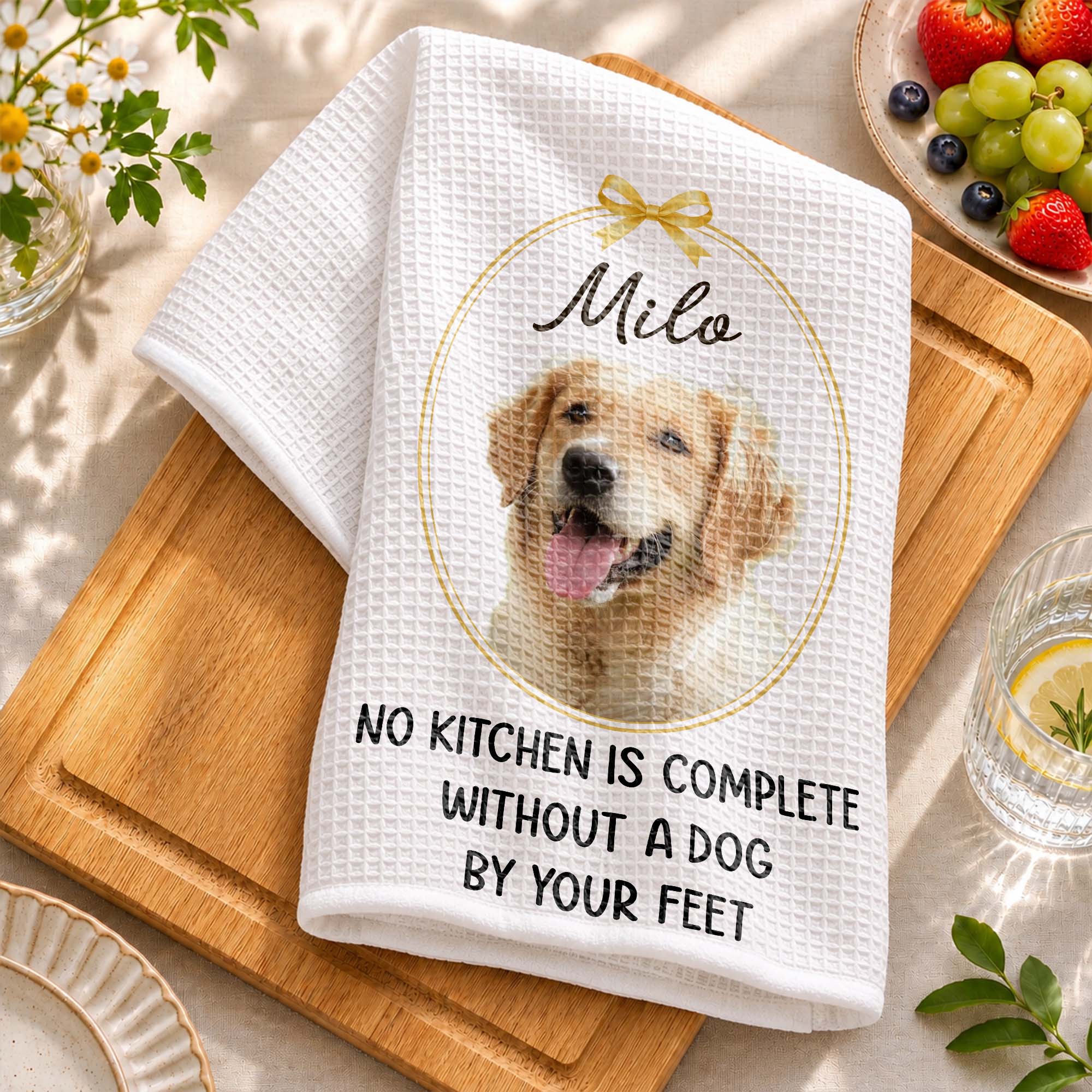 Personalized Dog Photo Kitchen Towel Custom Gift for Dog Mom/Dad