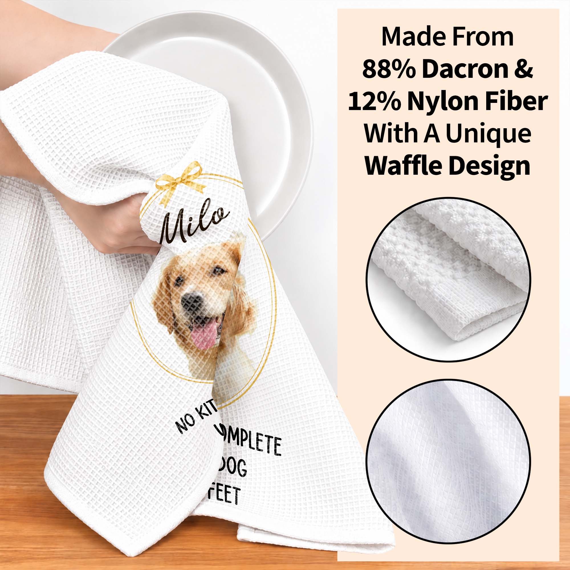 Personalized Dog Photo Kitchen Towel Custom Gift for Dog Mom/Dad
