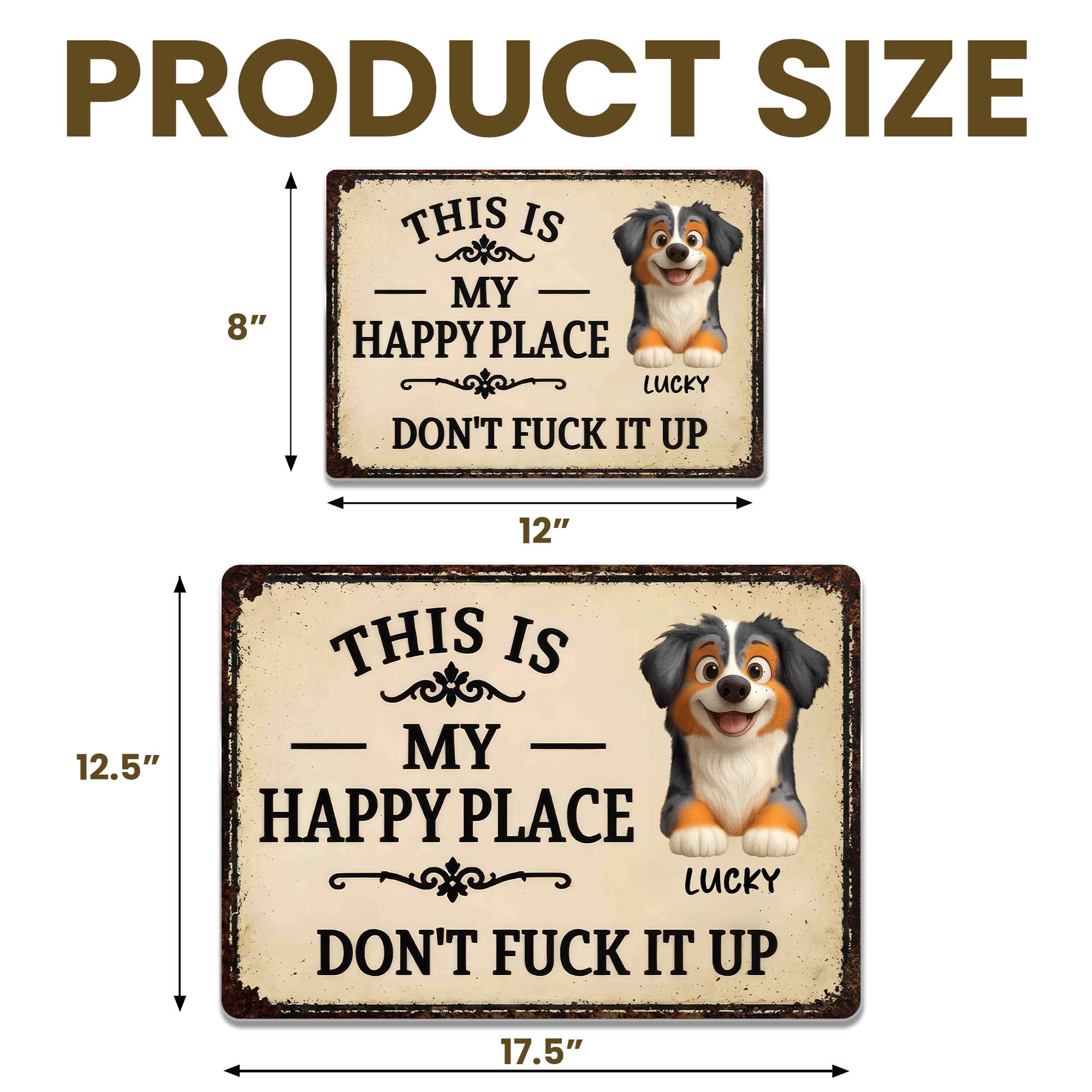 Personalized Metal Sign Custom Dog Lover Gift for Home