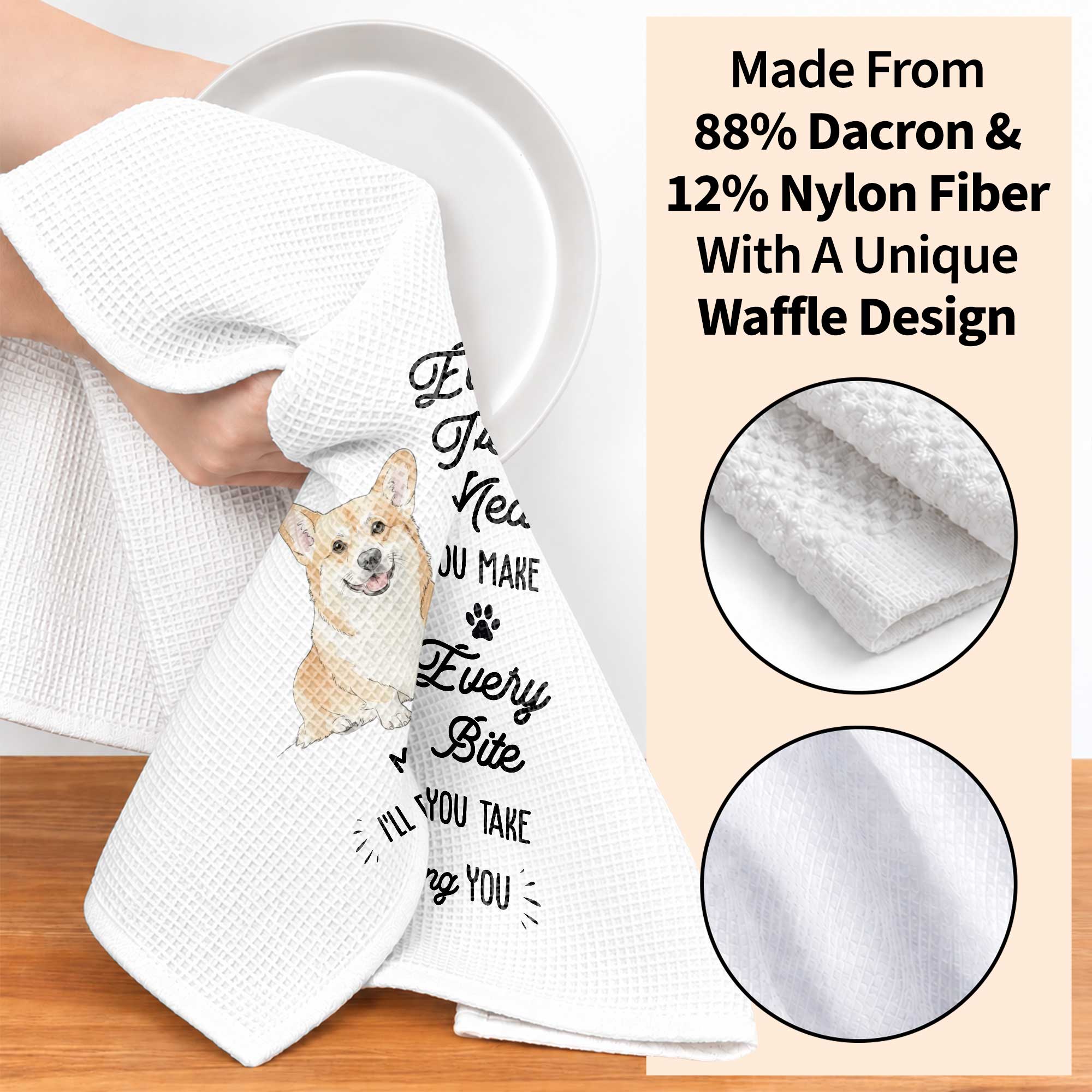 Personalized Corgi Dog Kitchen Towel Custom Gift for Dog Mom