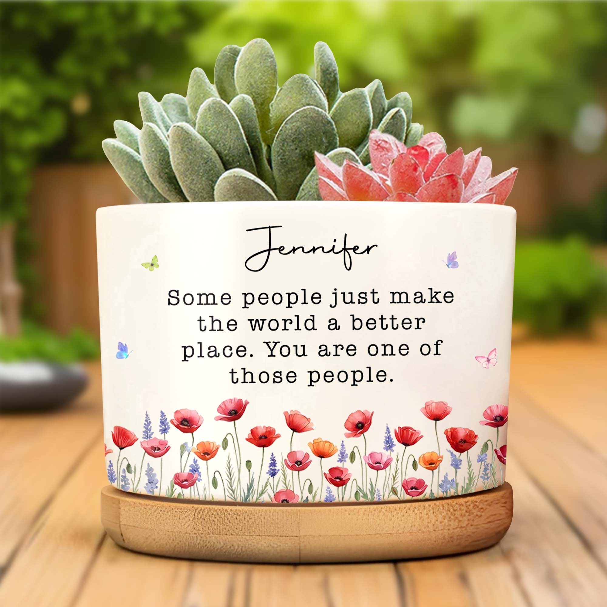 Personalized Ceramic Plant Pot Custom Name Gift for Bestie