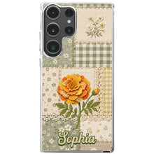 Load image into Gallery viewer, Personalized Clear Phone Case Floral Design Custom Name Gift for Her
