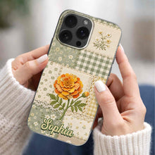 Load image into Gallery viewer, Personalized Clear Phone Case Floral Design Custom Name Gift for Her

