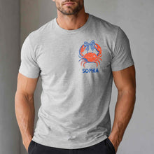 Load image into Gallery viewer, Personalized Beach T-Shirt Custom Name Crabby Design for Girls
