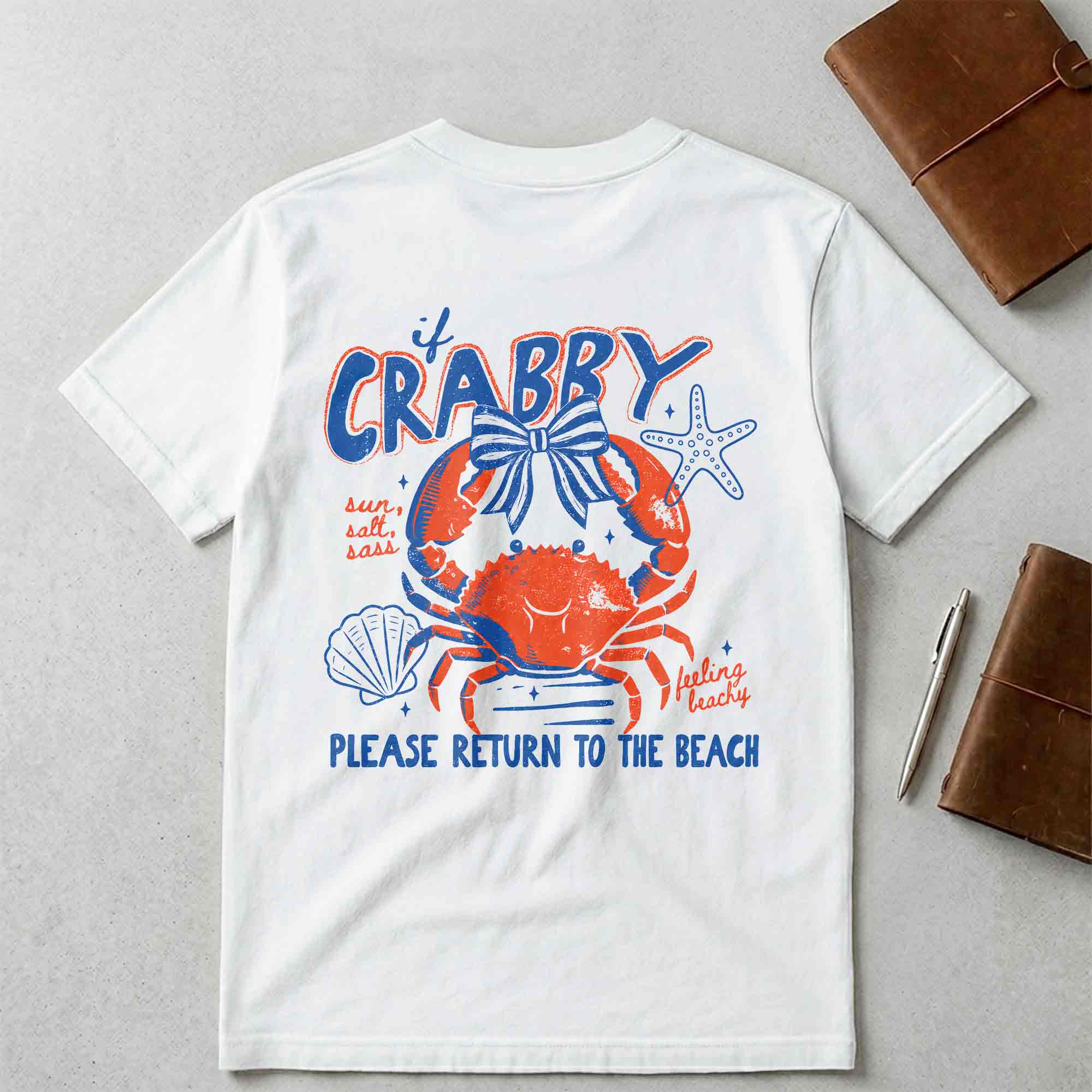 Personalized Beach T-Shirt Custom Name Crabby Design for Girls