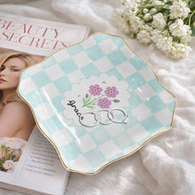 Load image into Gallery viewer, Personalized Lace Jewelry Dish with Birth Month Flowers Gift for Women
