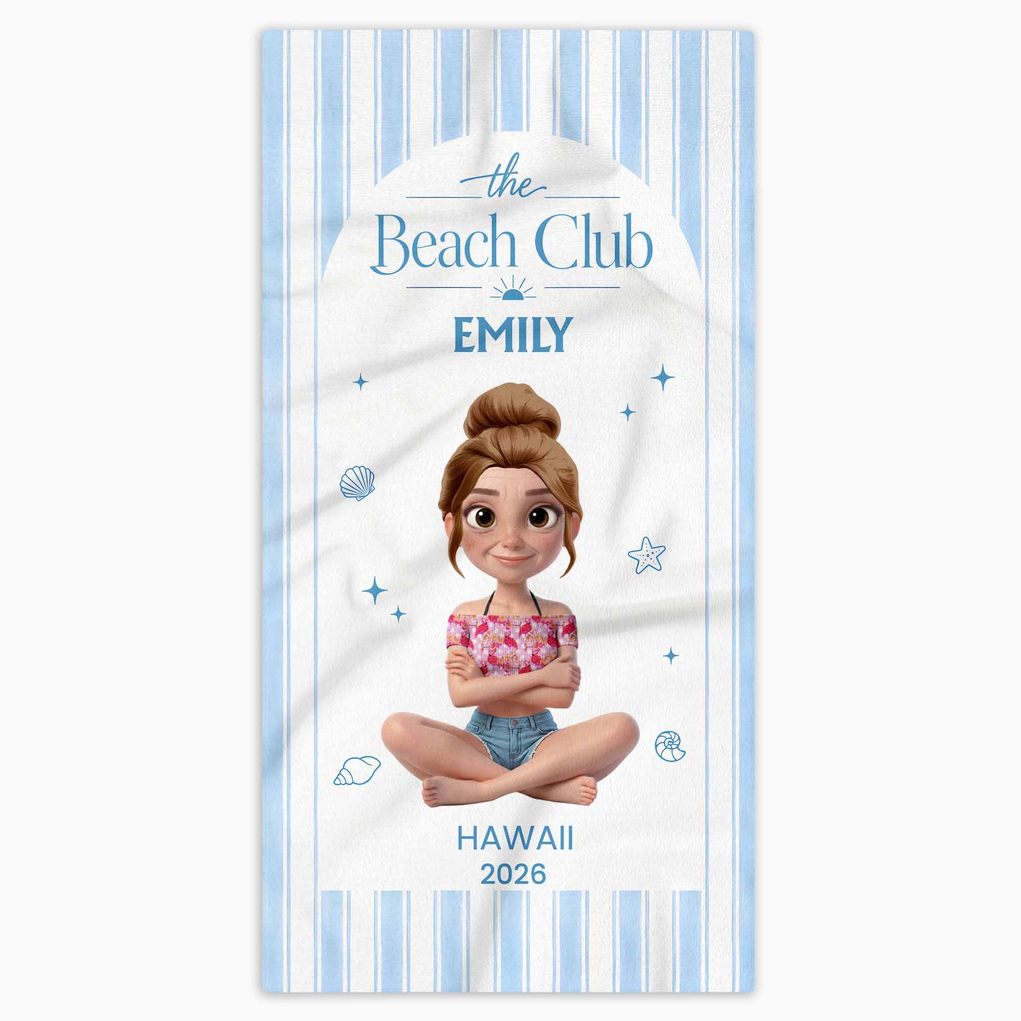 Personalized Beach Towel Custom Name Summer Gift for Girls