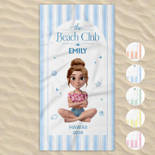 Load image into Gallery viewer, Personalized Beach Towel Custom Name Summer Gift for Girls
