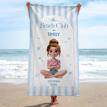 Load image into Gallery viewer, Personalized Beach Towel Custom Name Summer Gift for Girls
