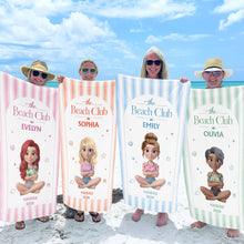 Load image into Gallery viewer, Personalized Beach Towel Custom Name Summer Gift for Girls

