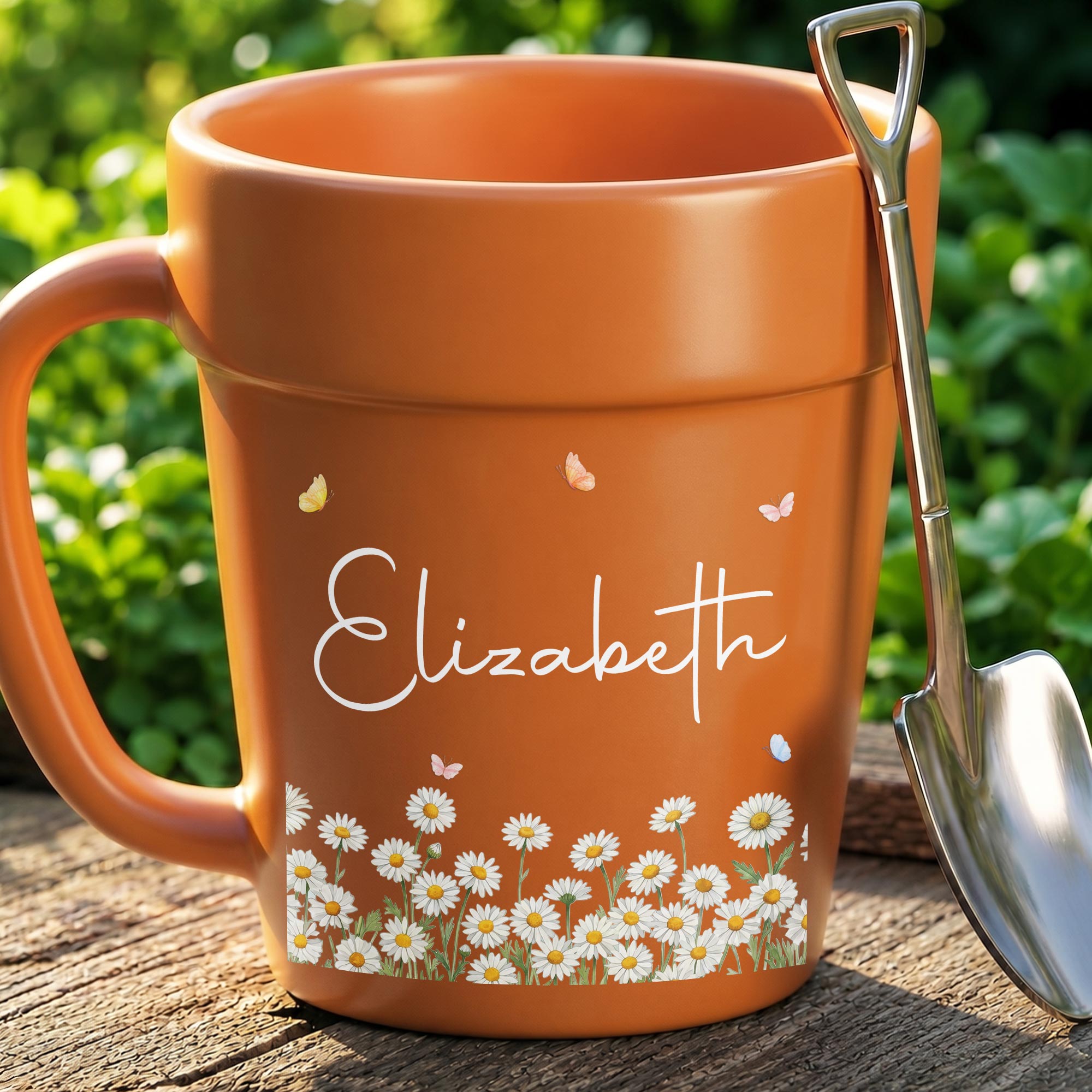 Personalized Ceramic Flower Pot Mug Custom Name Gift for Mom