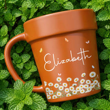 Load image into Gallery viewer, Personalized Ceramic Flower Pot Mug Custom Name Gift for Mom
