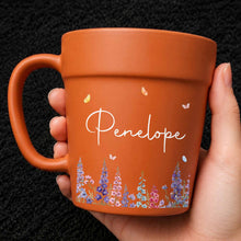 Load image into Gallery viewer, Personalized Ceramic Flower Pot Mug Custom Name Gift for Mom

