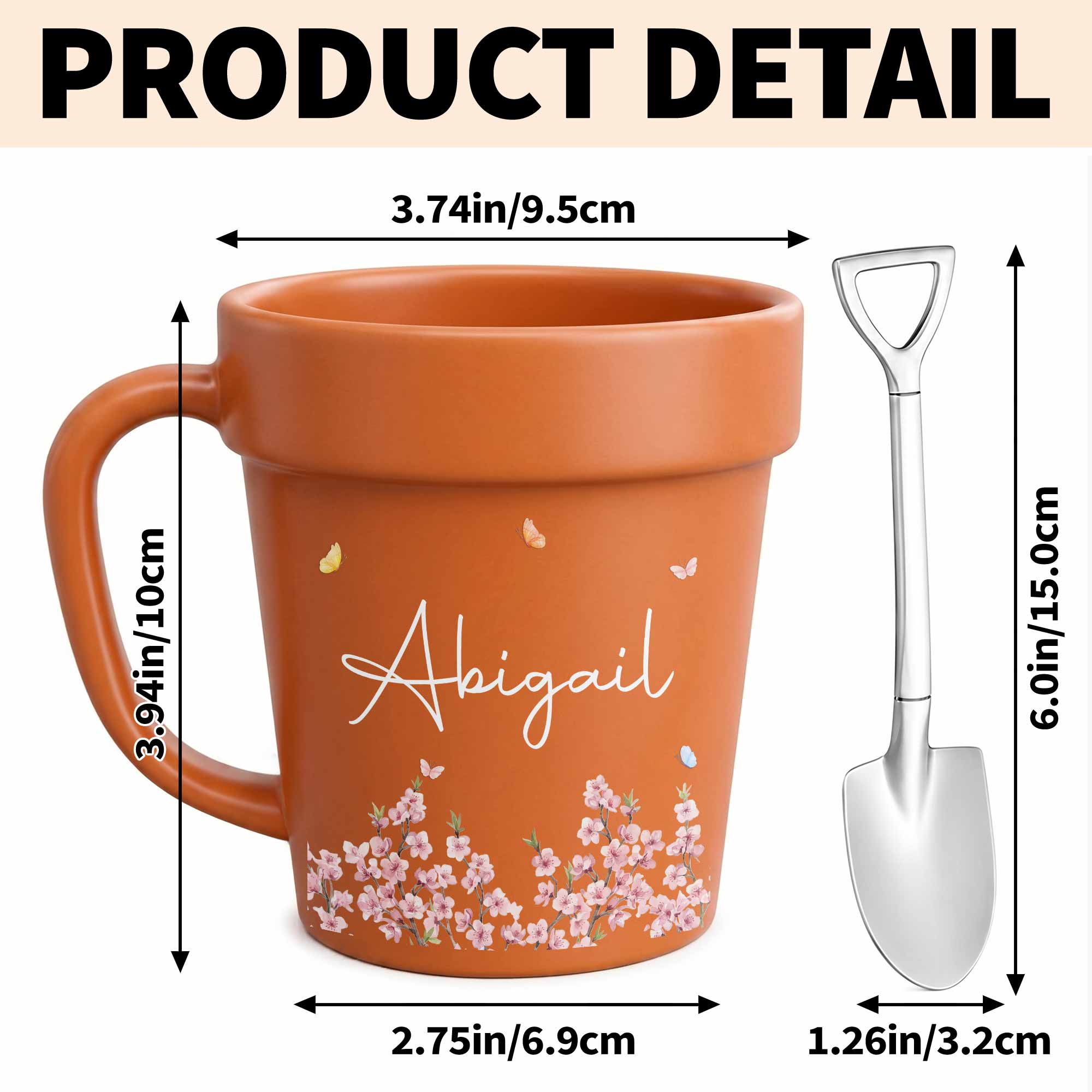 Personalized Ceramic Flower Pot Mug Custom Name Gift for Mom