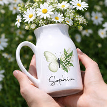 Load image into Gallery viewer, Personalized Butterfly Ceramic Flower Vase Custom Name Gift
