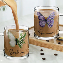 Load image into Gallery viewer, Personalized Birth Month Flowers Glass Mug Custom Gift for Her
