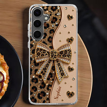 Load image into Gallery viewer, Personalized Leopard Print Clear Phone Case Custom Name Gift for Her
