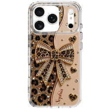 Load image into Gallery viewer, Personalized Leopard Print Clear Phone Case Custom Name Gift for Her
