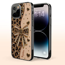 Load image into Gallery viewer, Personalized Leopard Print Clear Phone Case Custom Name Gift for Her
