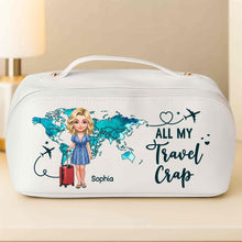 Load image into Gallery viewer, Personalized Faux Leather Makeup Bag Custom Name Gift for Women
