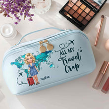 Load image into Gallery viewer, Personalized Faux Leather Makeup Bag Custom Name Gift for Women
