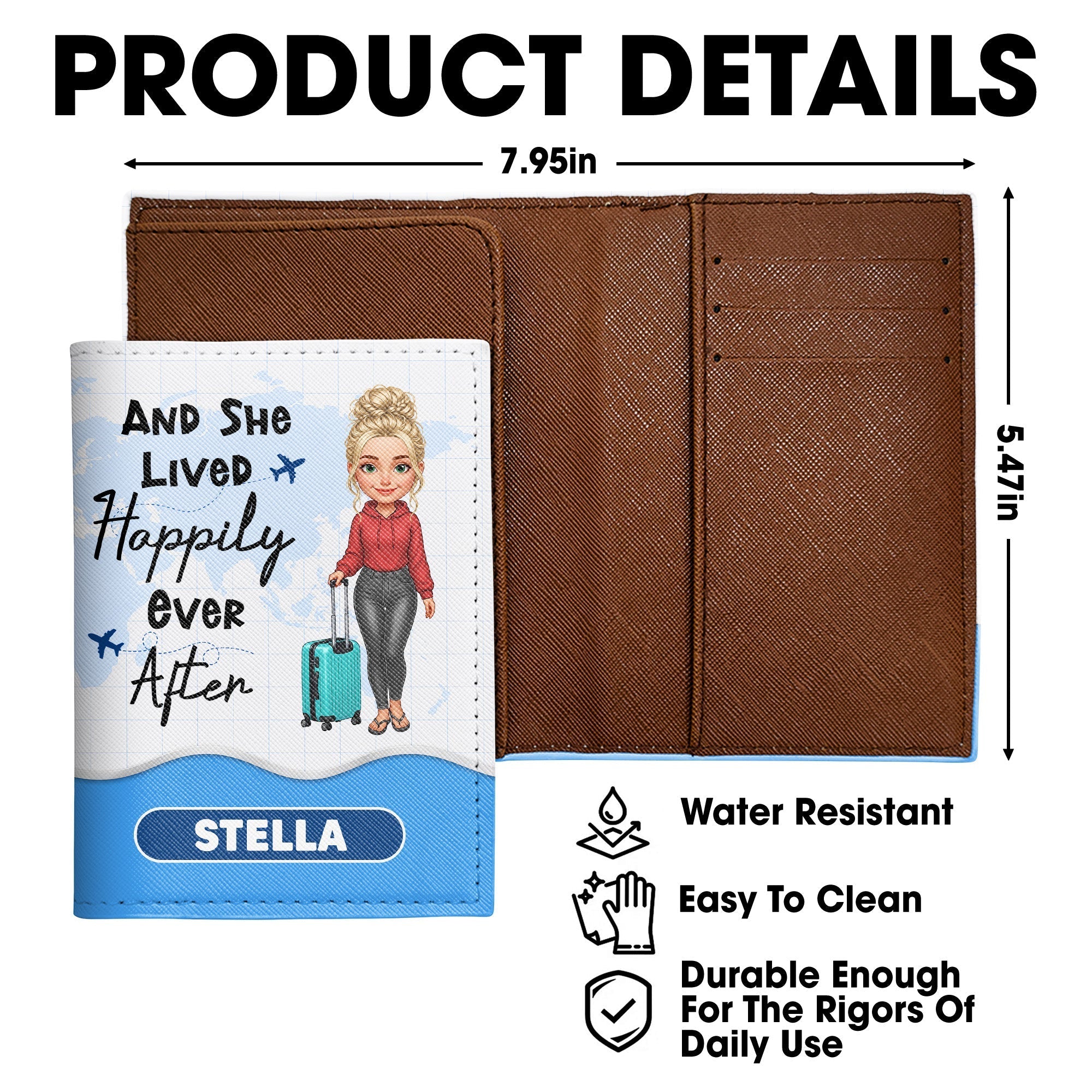 Personalized Passport Cover Custom Name Travel Accessory