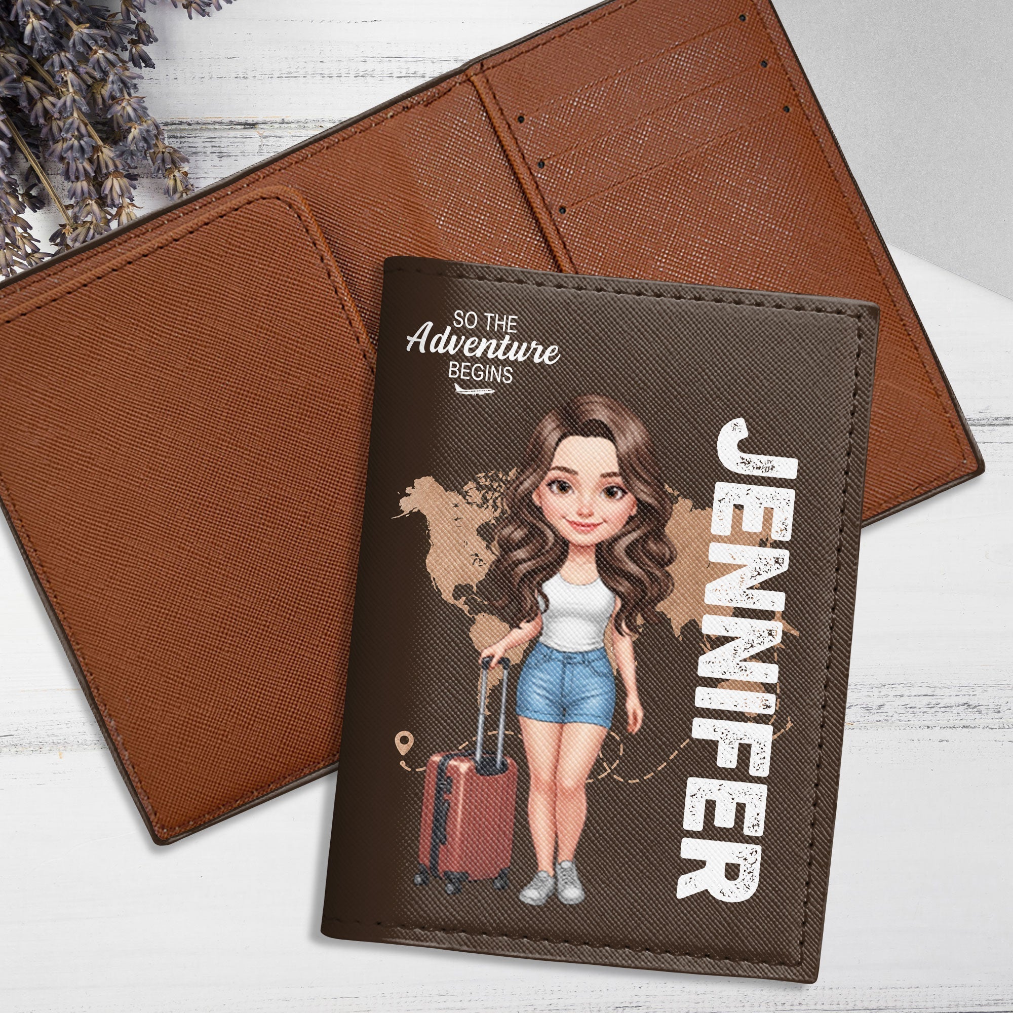 Personalized Travel Passport Holder Custom Name for Girls