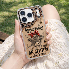 Load image into Gallery viewer, Personalized Clear Phone Case with Highland Cow Design for Her
