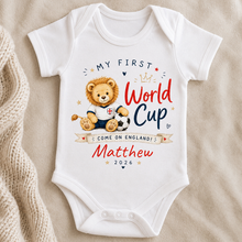 Load image into Gallery viewer, Personalized Baby Jersey Bodysuit My First World Cup Gift for New Parents
