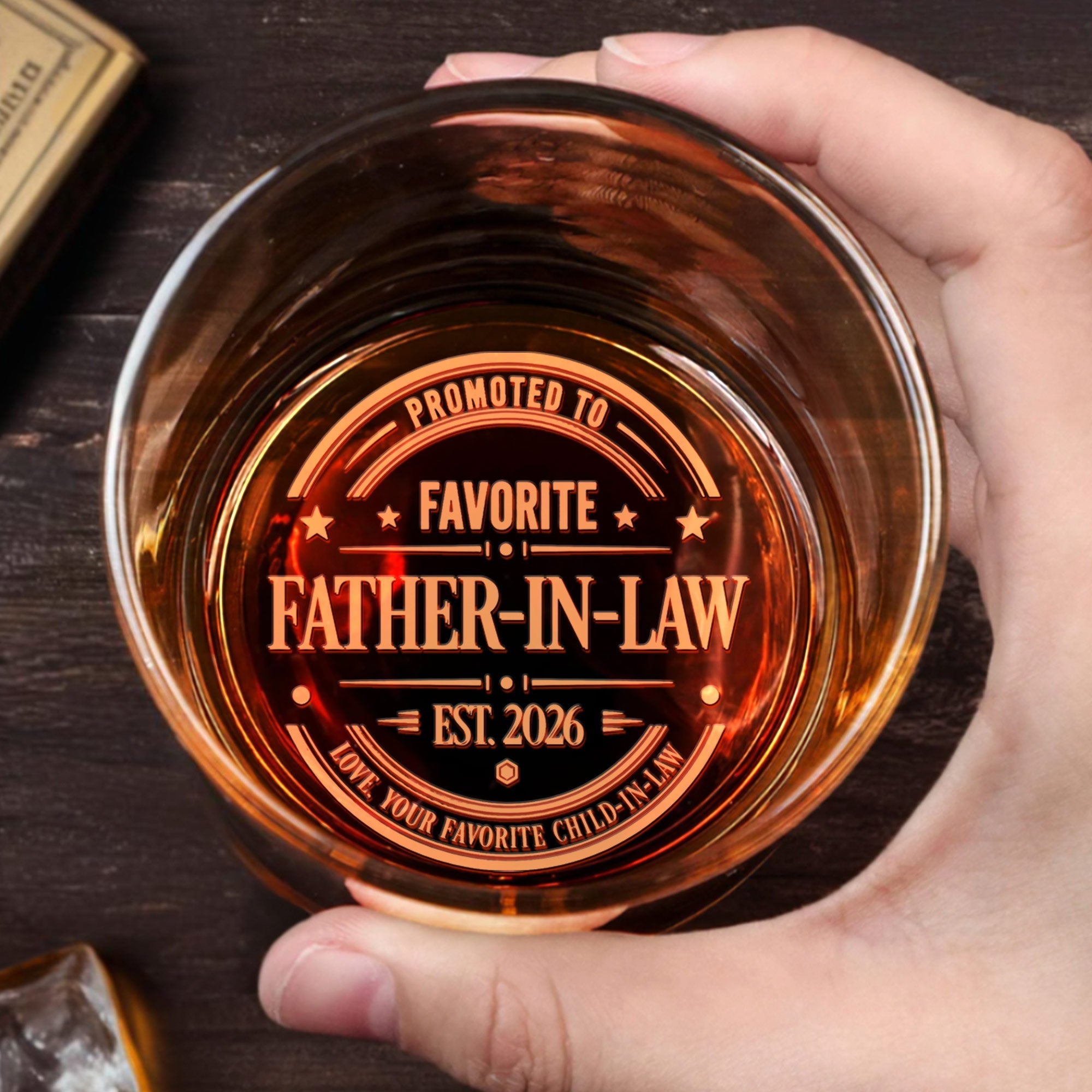 Personalized Engraved Whiskey Glass Gift for Father-in-Law