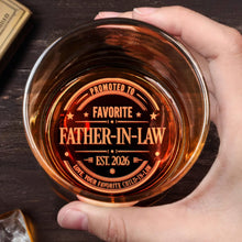 Load image into Gallery viewer, Personalized Engraved Whiskey Glass Gift for Father-in-Law
