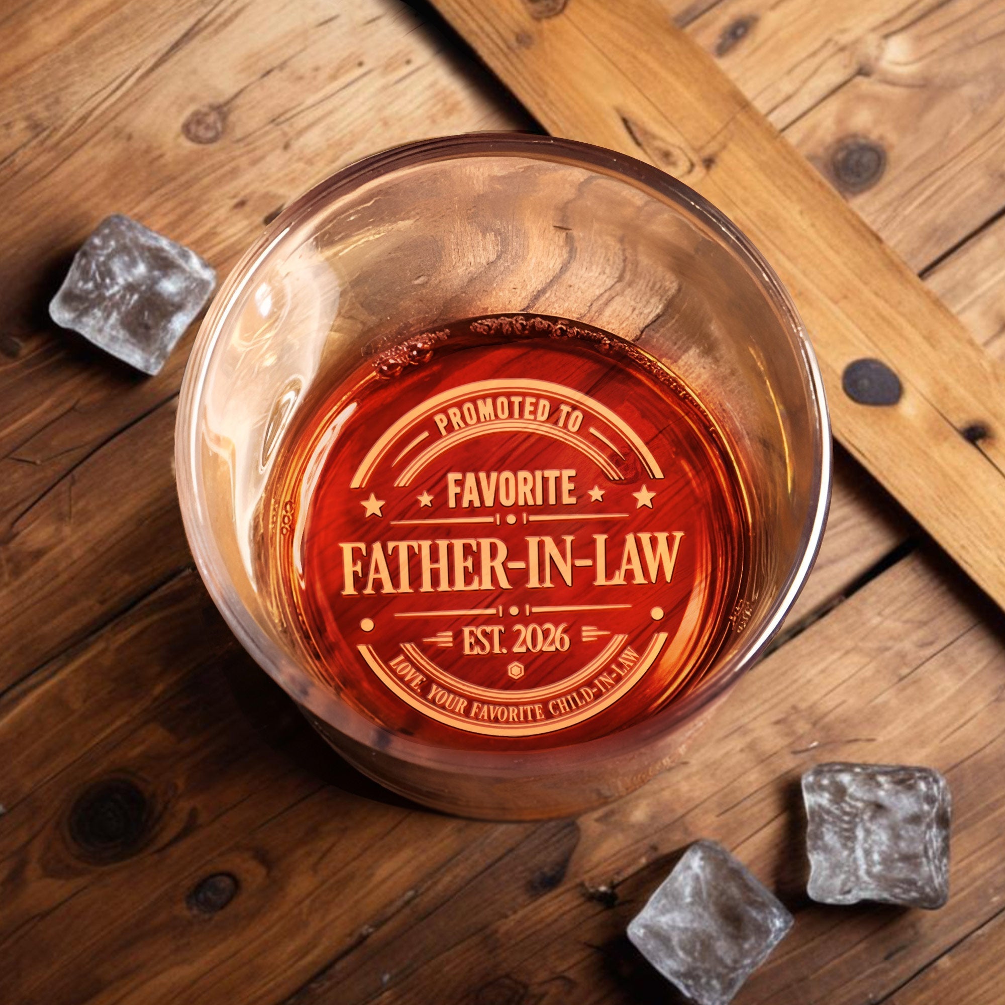 Personalized Engraved Whiskey Glass Gift for Father-in-Law