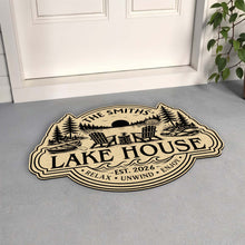 Load image into Gallery viewer, Personalized Custom Shaped Doormat for Lake House Decor
