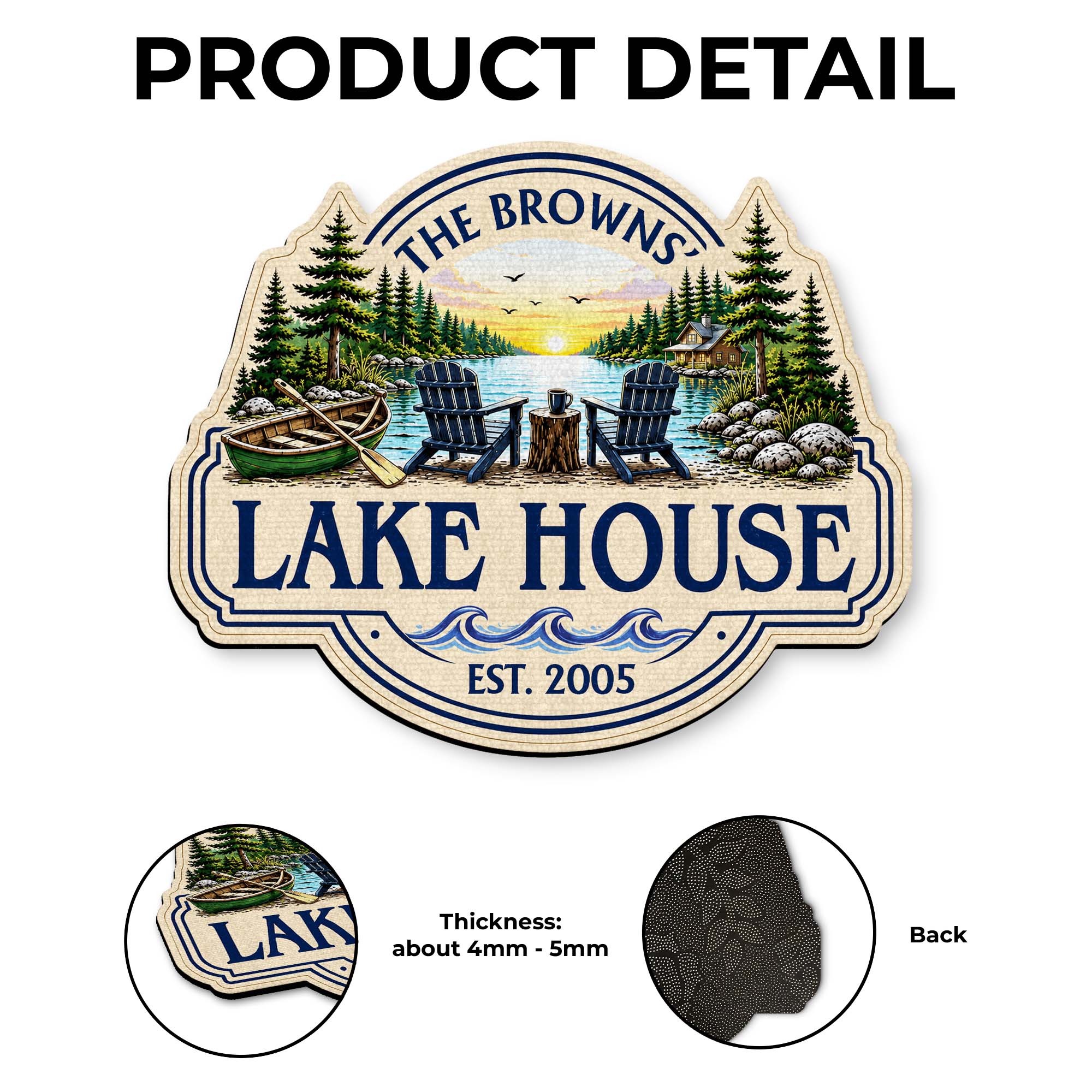 Personalized Lake House Custom Shaped Doormat Gift Idea
