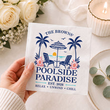 Load image into Gallery viewer, Personalized Cocktail Napkins Custom Family Name Beach Theme

