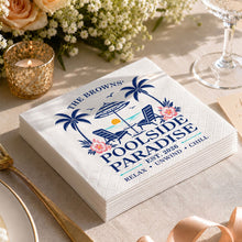 Load image into Gallery viewer, Personalized Cocktail Napkins Custom Family Name Beach Theme
