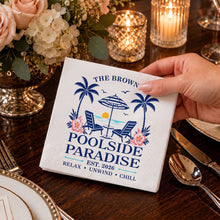 Load image into Gallery viewer, Personalized Cocktail Napkins Custom Family Name Beach Theme

