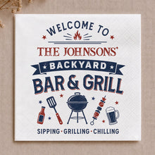 Load image into Gallery viewer, Personalized Cocktail Napkins Custom BBQ Theme Family Gift
