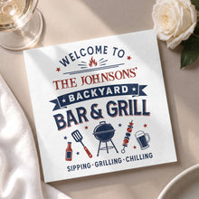 Load image into Gallery viewer, Personalized Cocktail Napkins Custom BBQ Theme Family Gift
