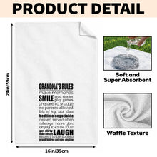 Load image into Gallery viewer, Personalized Kitchen Towel Grandparent's Rules Gift for Family
