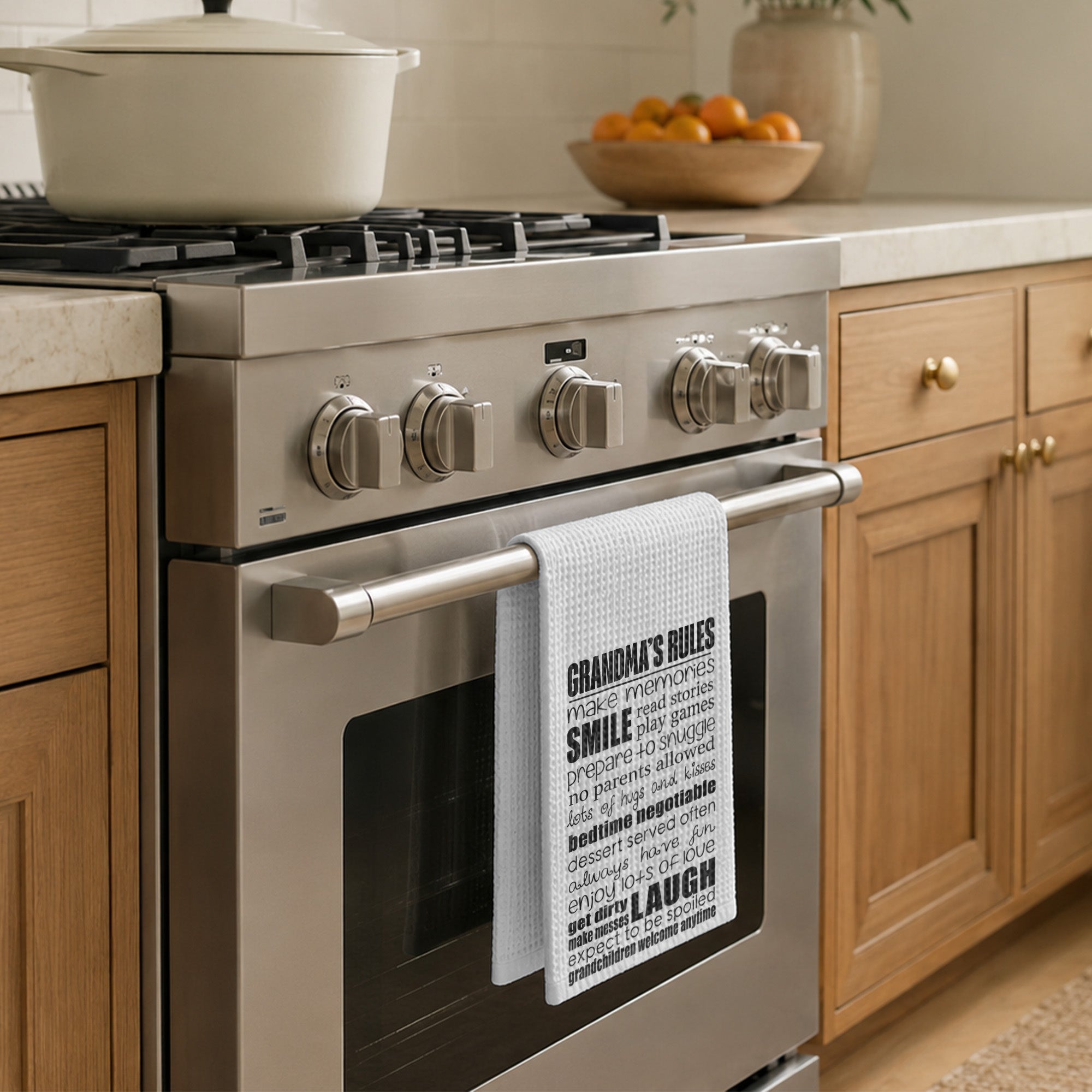 Personalized Kitchen Towel Grandparent's Rules Gift for Family