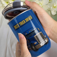 Load image into Gallery viewer, Personalized Blue Semi Truck Tumbler Custom Name Gift for Dad
