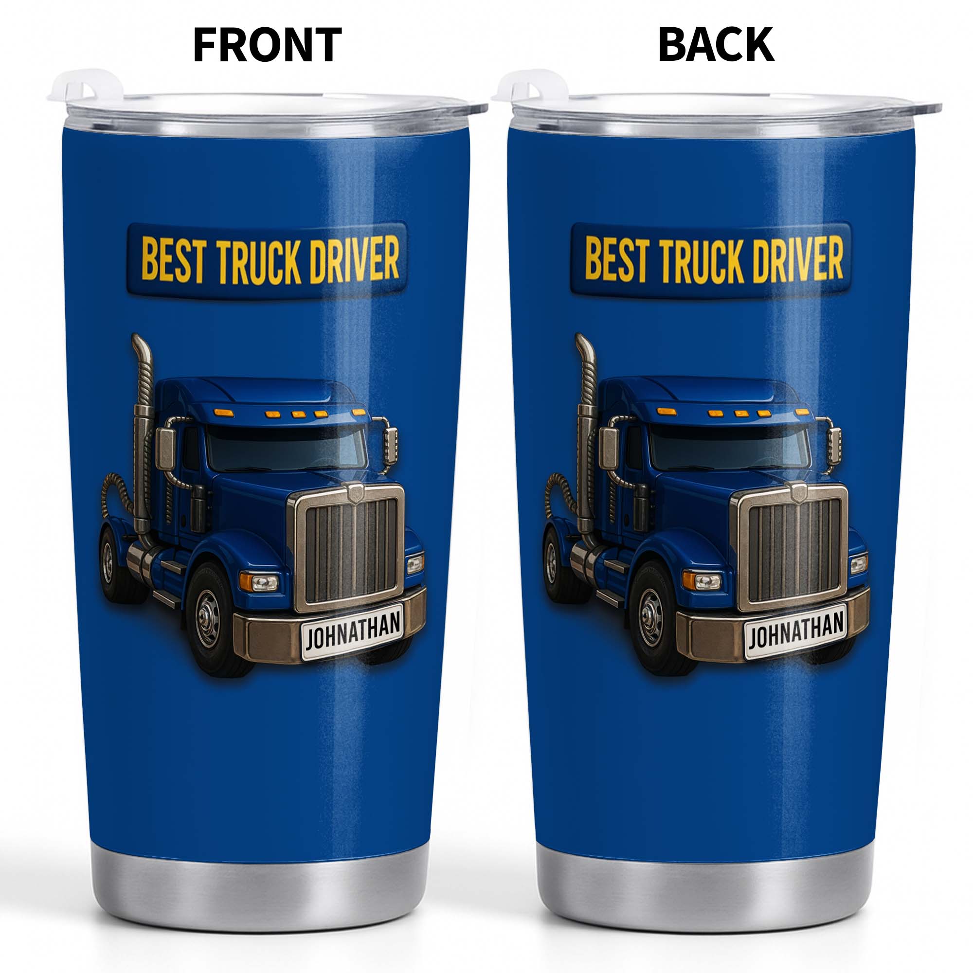 Personalized 20oz Stainless Steel Tumbler Custom Name Gift for Truck Driver