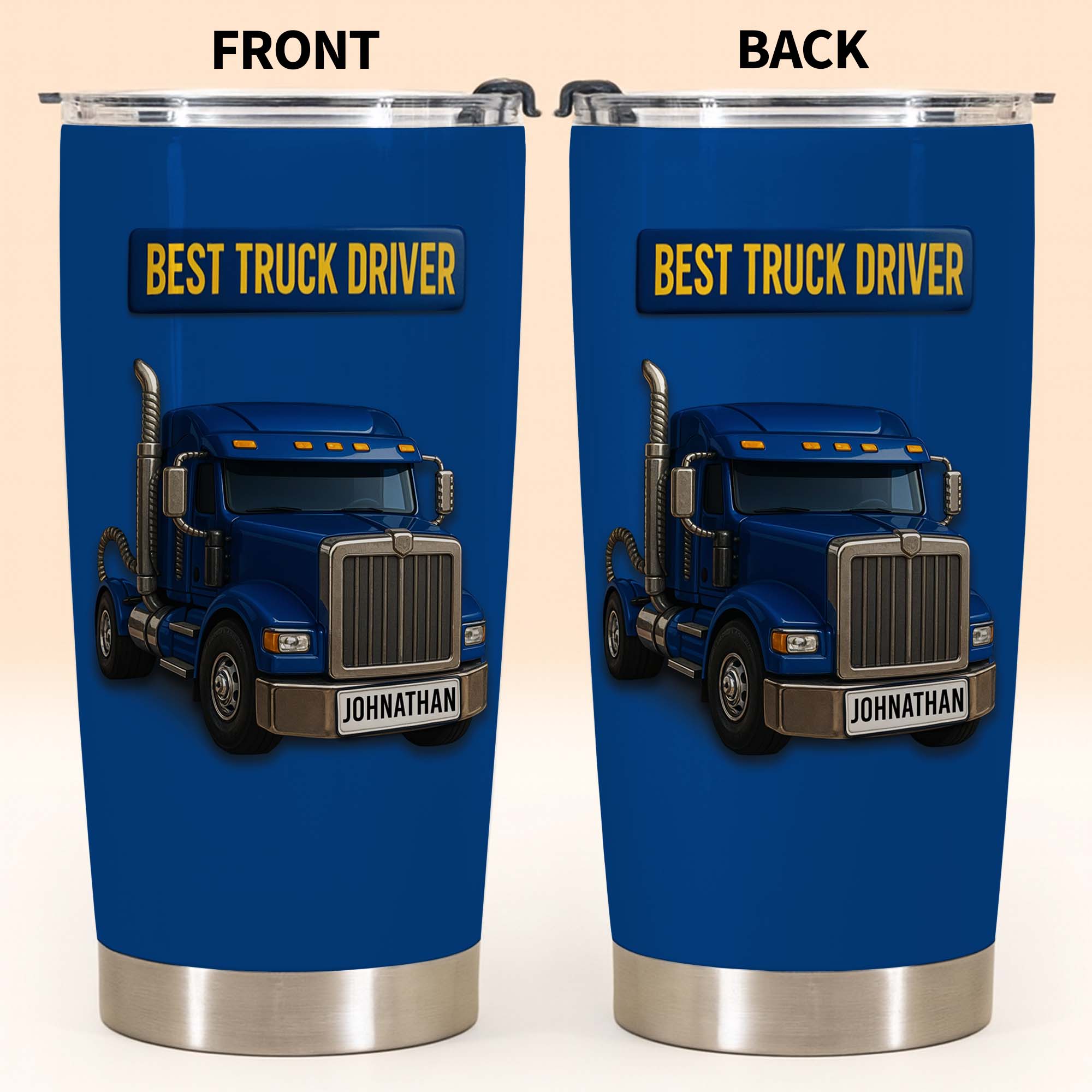 Personalized 20oz Stainless Steel Tumbler Custom Name Gift for Truck Driver