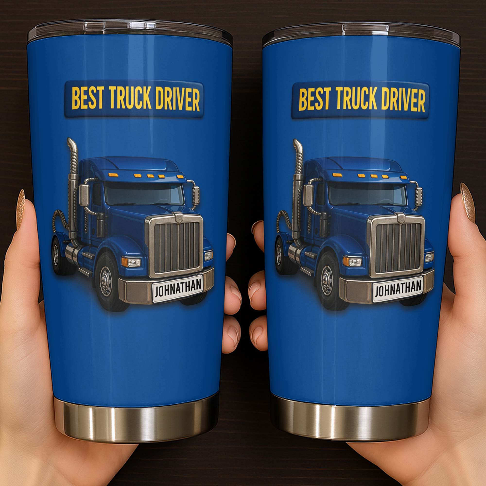 Personalized 20oz Stainless Steel Tumbler Custom Name Gift for Truck Driver