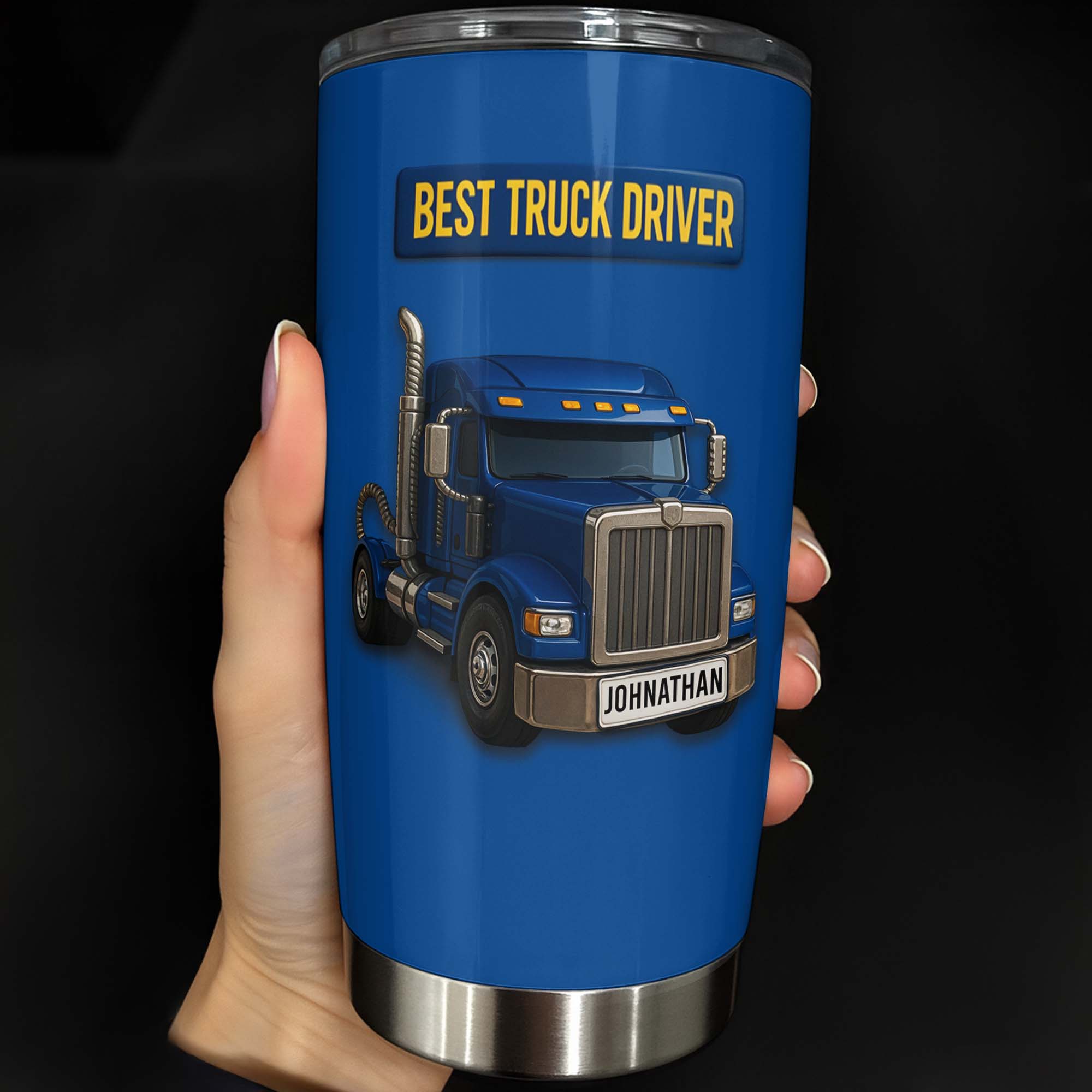 Personalized 20oz Stainless Steel Tumbler Custom Name Gift for Truck Driver