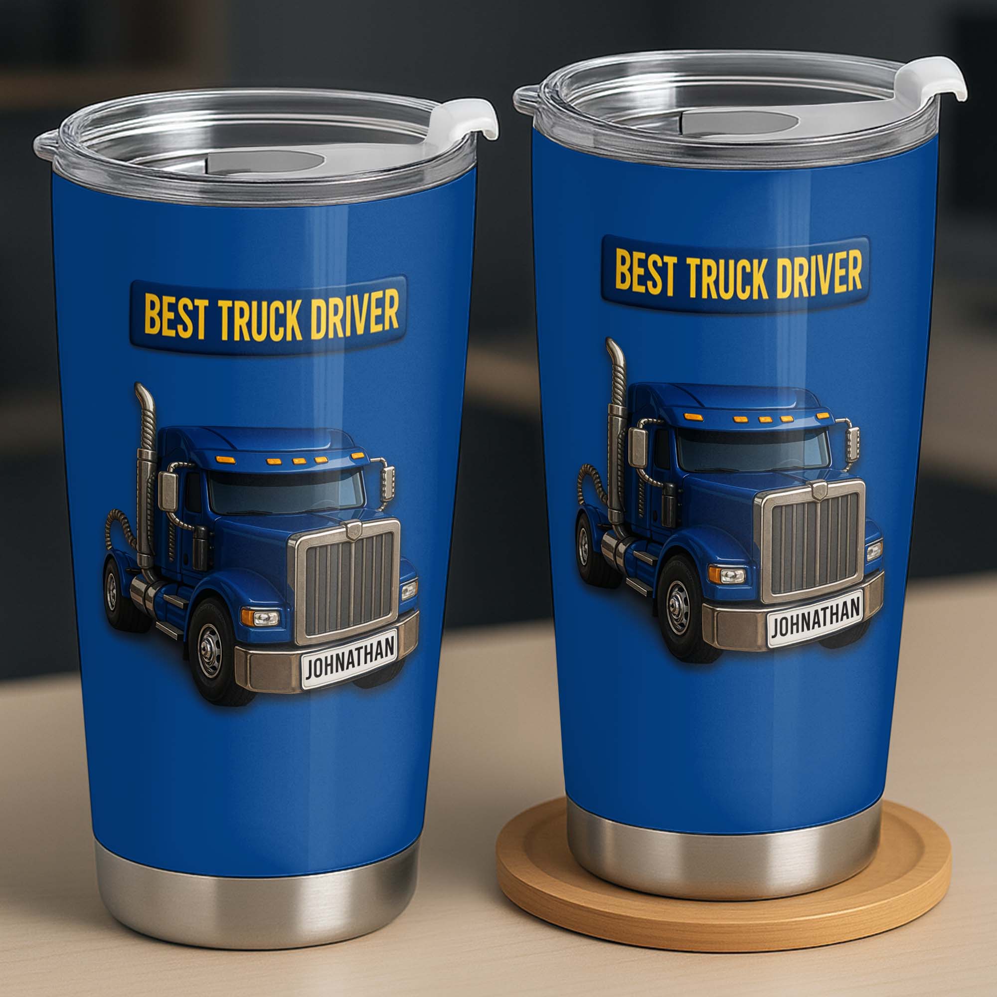 Personalized 20oz Stainless Steel Tumbler Custom Name Gift for Truck Driver