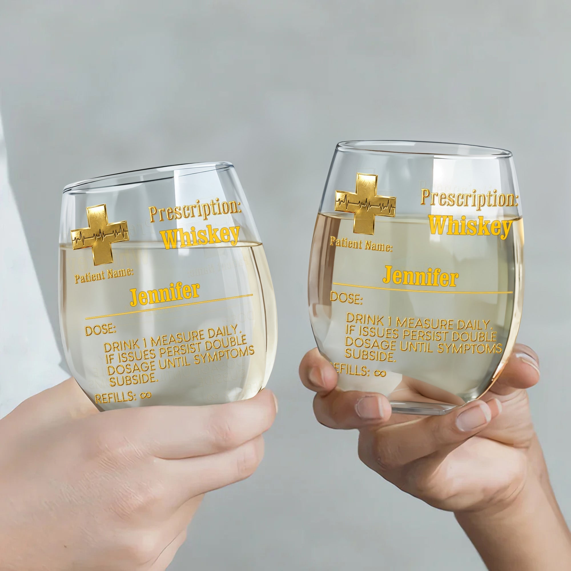 Personalized Stemless Wine Glass Custom Name Gift for Dad