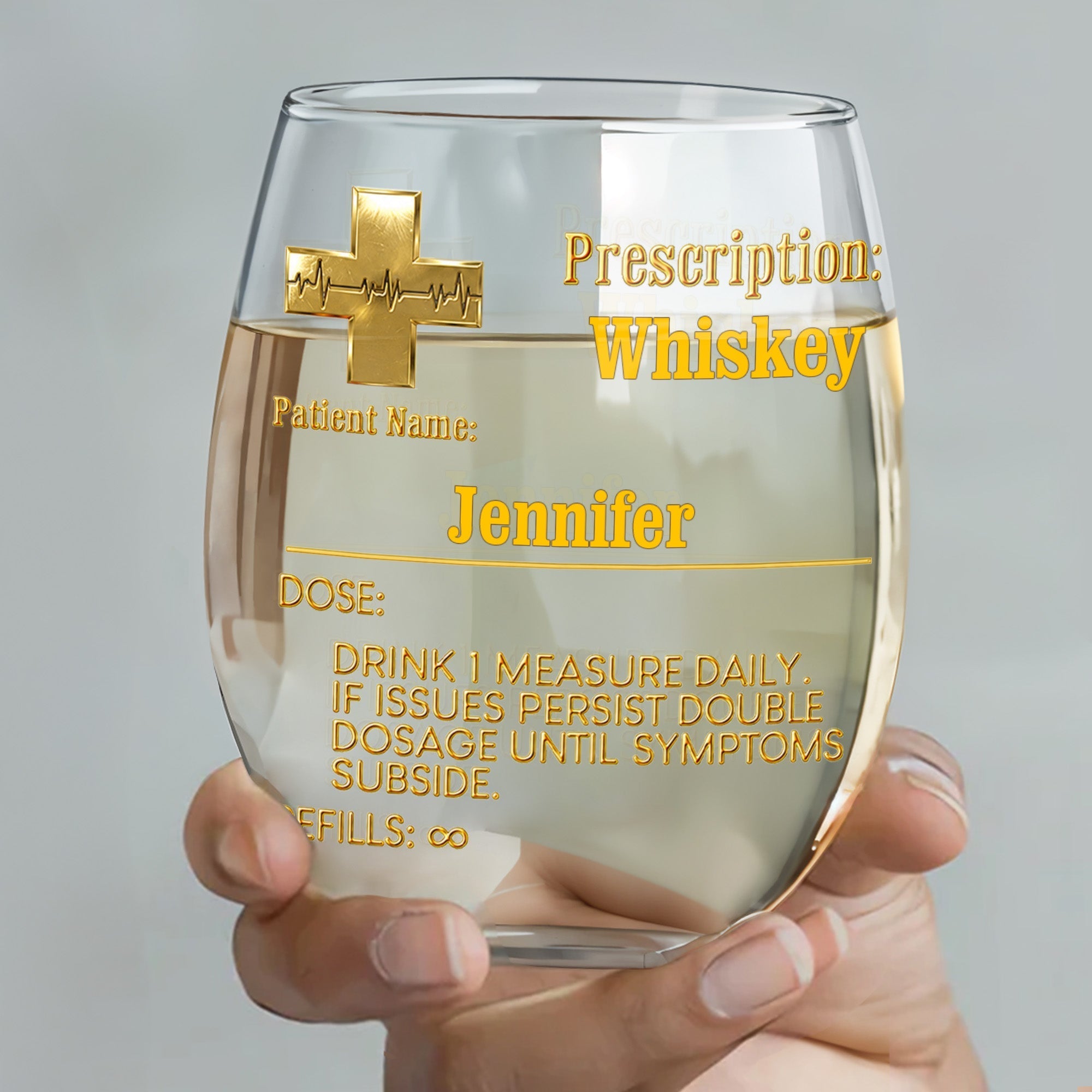 Personalized Stemless Wine Glass Custom Name Gift for Dad